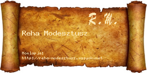 Reha Modesztusz névjegykártya